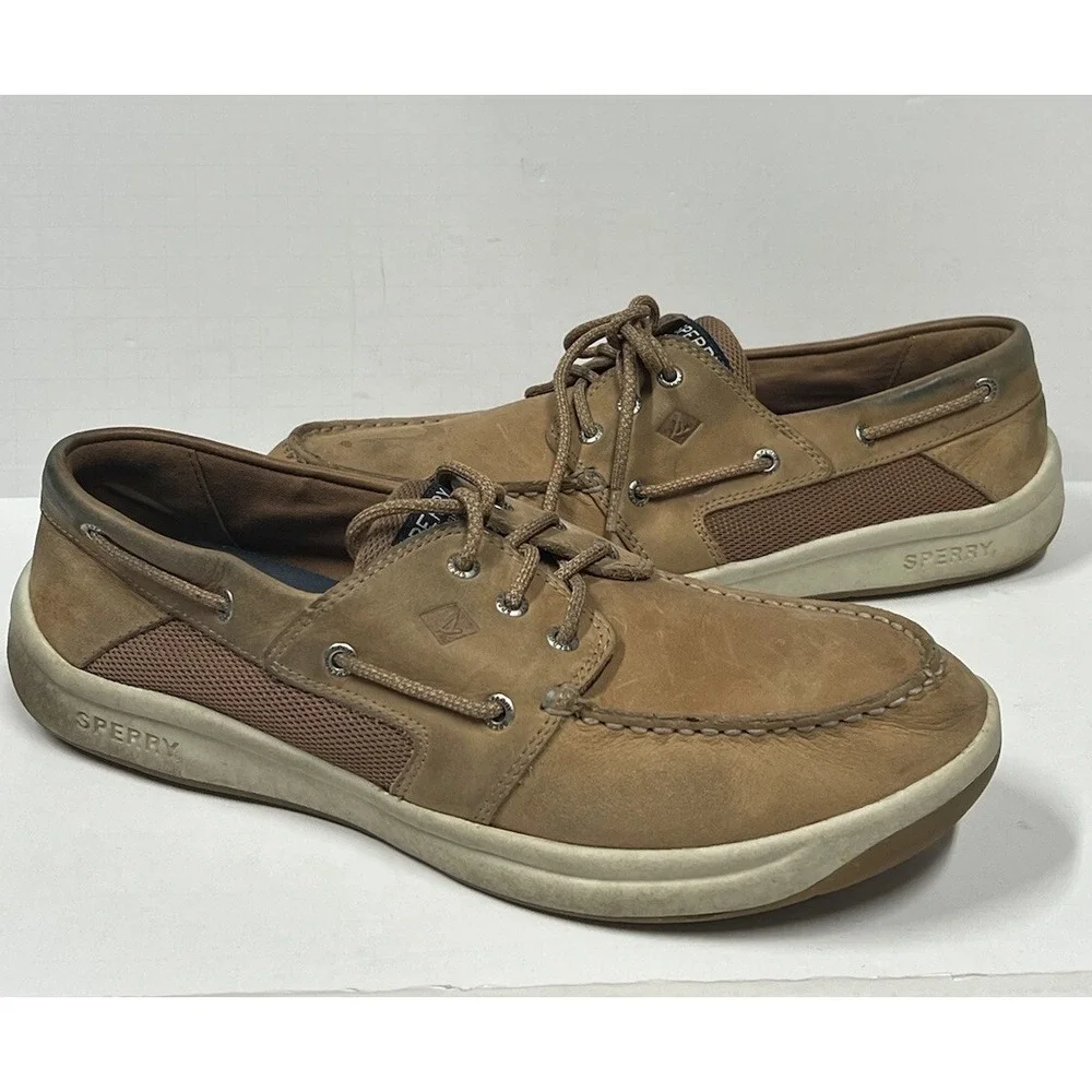 Sperry Top-Sider Men's Convoy 3-Eye‎ Linen Boat Shoes STS17627 Leather Size 13